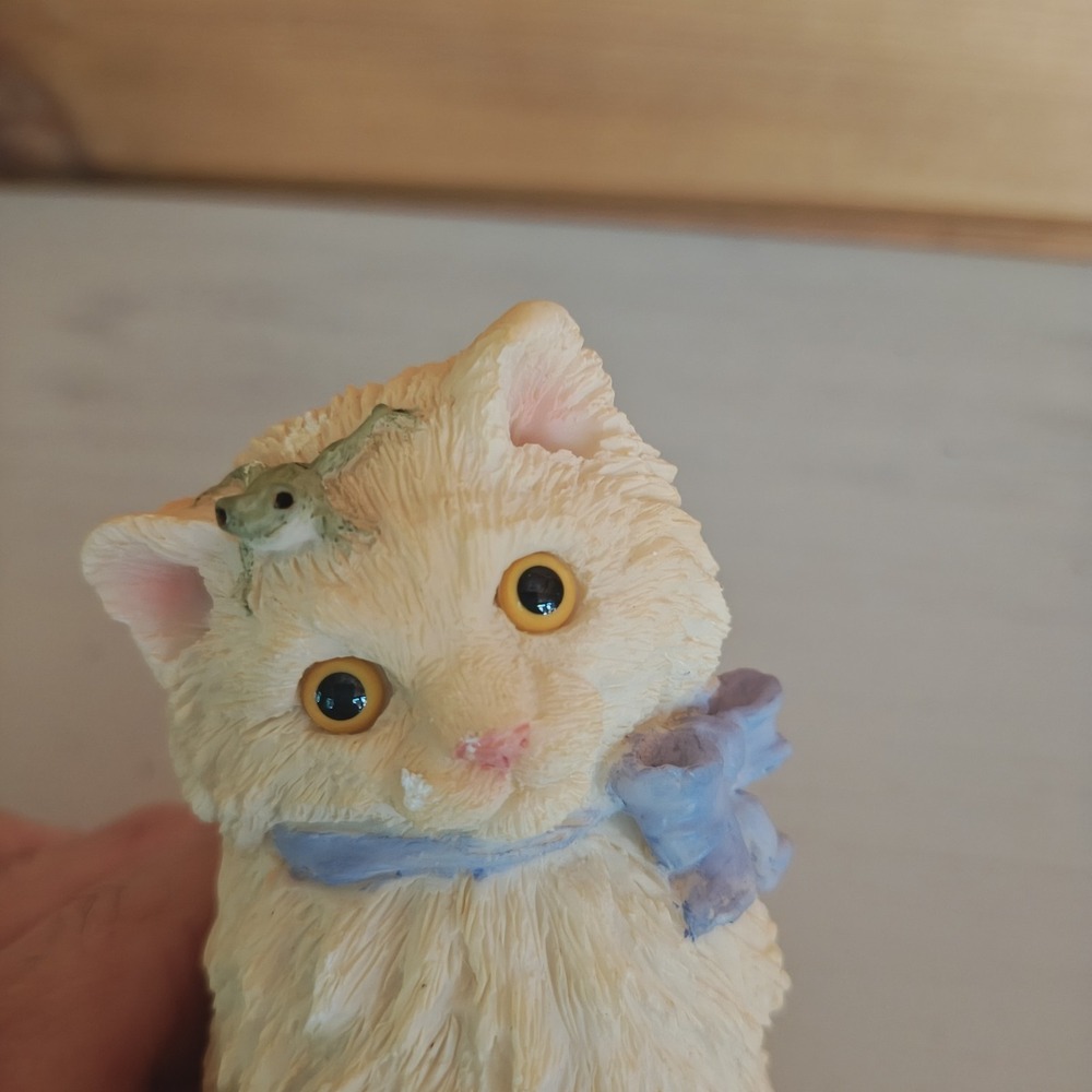 Vintage 1999 Stone Critters Persian Cat & Toad Figurine 4" SC-1149 - Picture 6 of 6